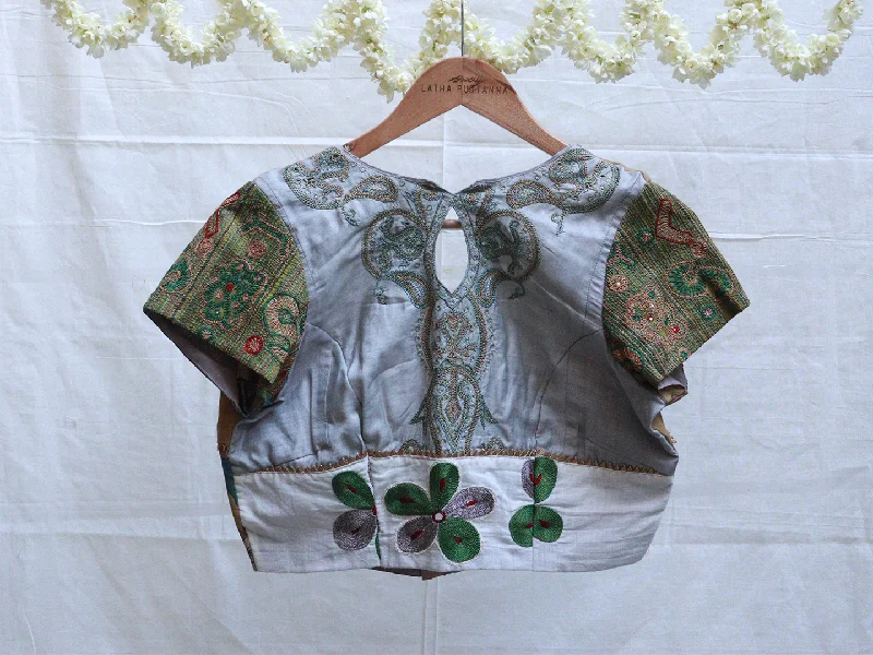 Three colour Hand embroidery blouse