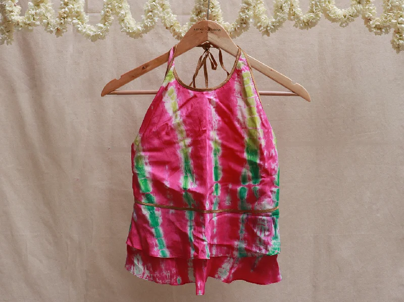 Pink, silk, Batik, Bikini