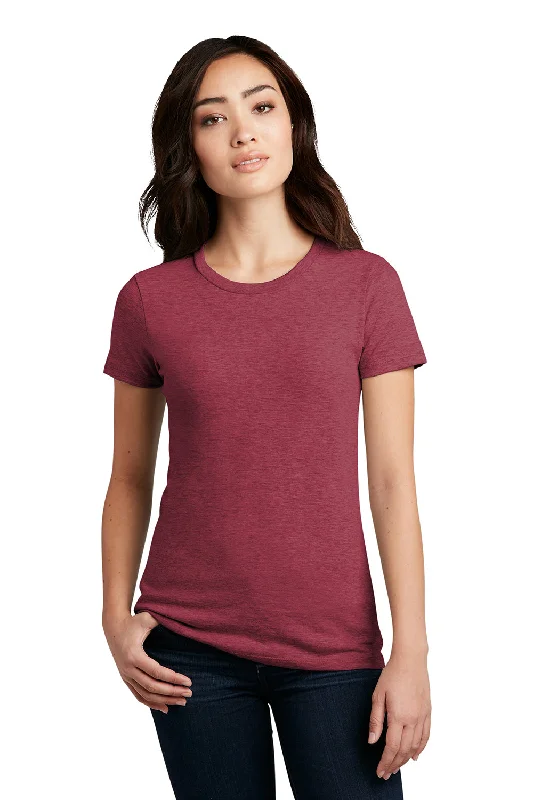 District Womens Perfect Blend Short Sleeve Crewneck T-Shirt - Heather Red