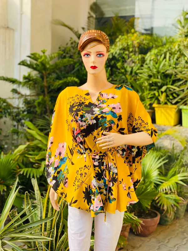 Yellow Floral Kaftaan Top