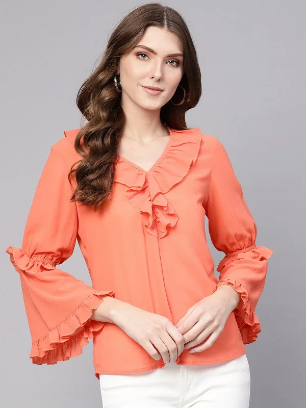 Solid Linear Frill Top