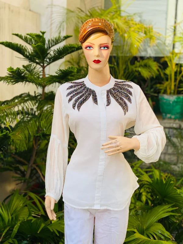 White Embroidered Shirt