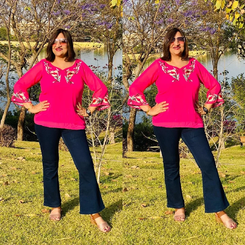 Pink Embroidery Top