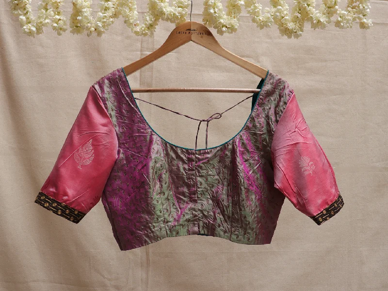 Rose Pink, silk, Hand Embroidery blouse