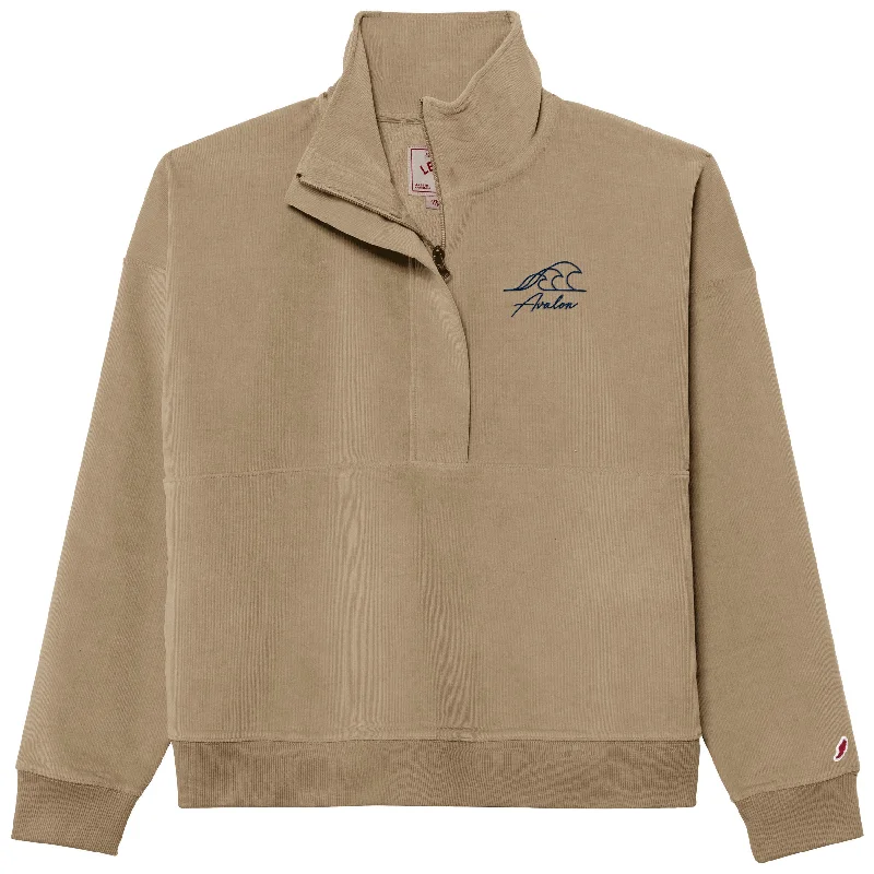 Women's Avalon Cord Half Zip - Khaki