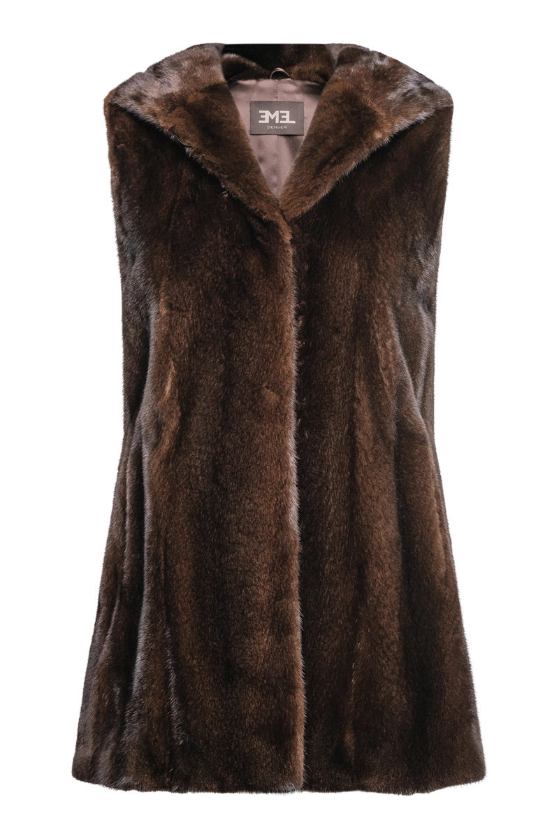 American Hooded Vertical Mink Fur Vest