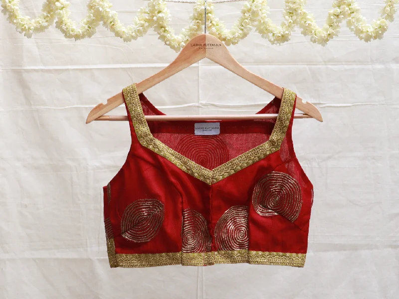 Merlot Red embroidery blouse