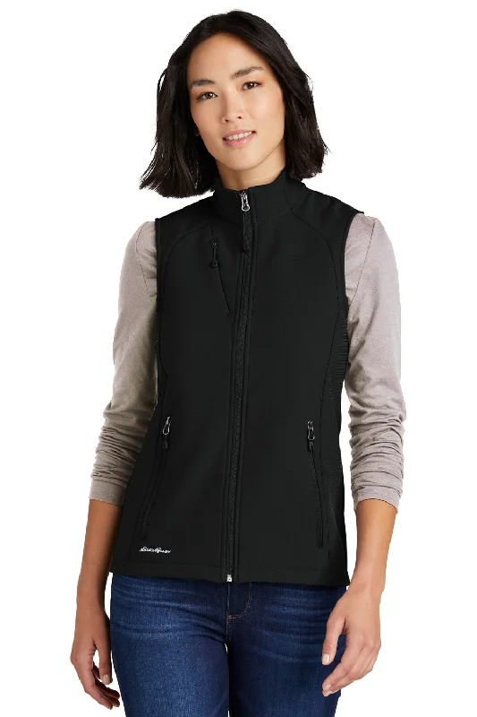 Eddie Bauer Womens Stretch Soft Shell Full Zip Vest - Deep Black