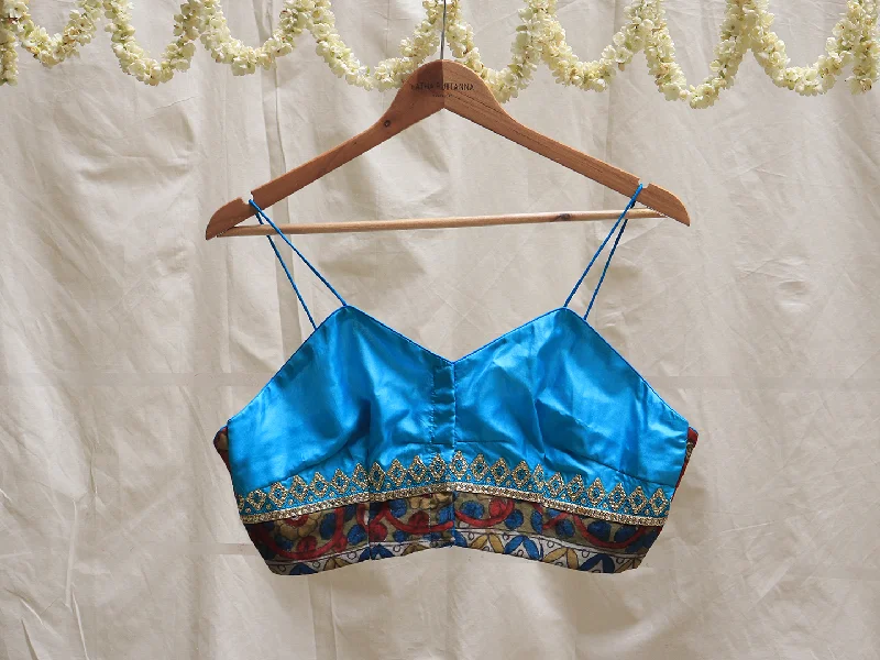 Sky blue, Kalamkari bralette