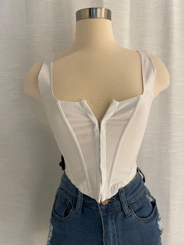 White Boned Corset Top