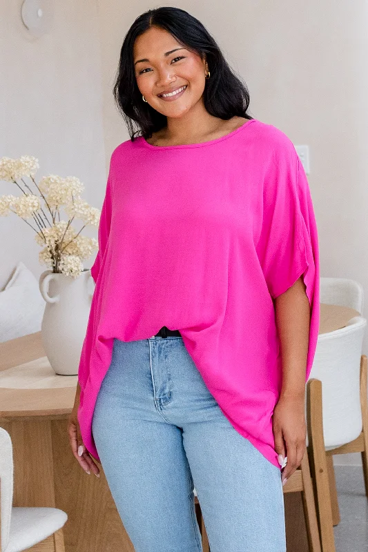 Brodie Drape Top Magenta