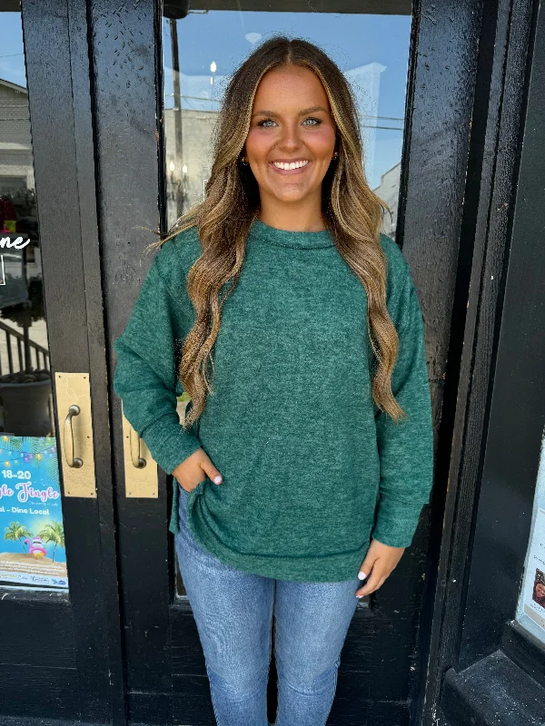 Dark green fleece oversized sweater