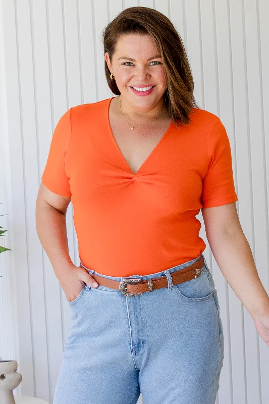 Annie Twist Tee Orange