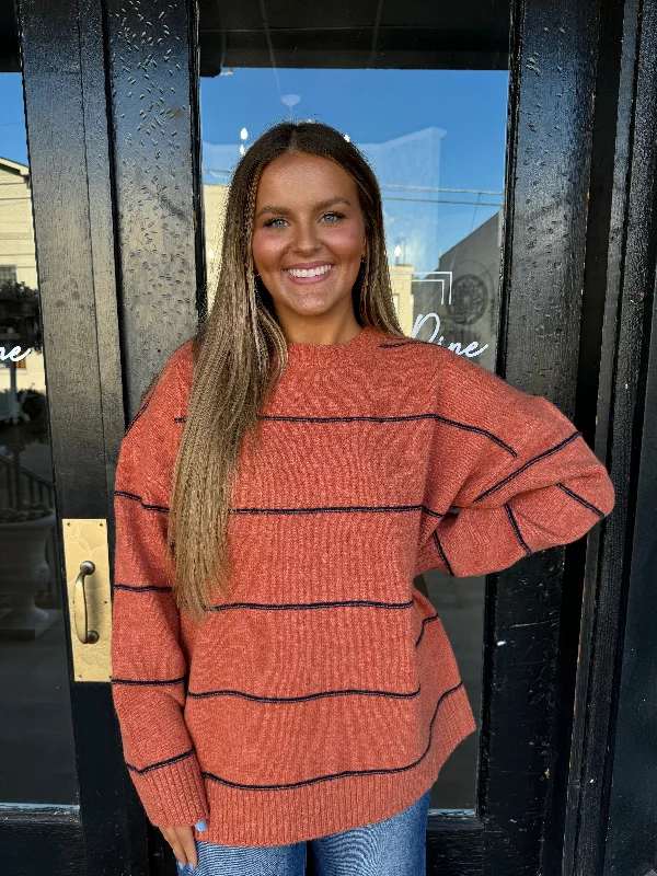 Rust striped sweater