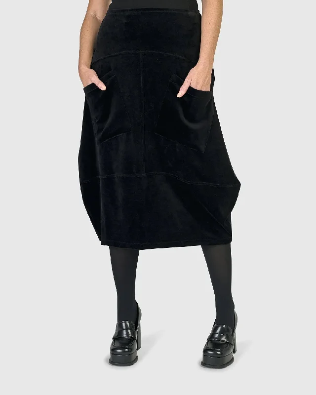 Licorice Velvet Skirt, Black