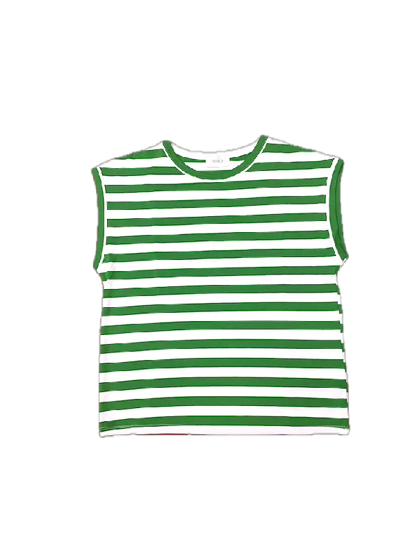 Vicolo green and white line tank top