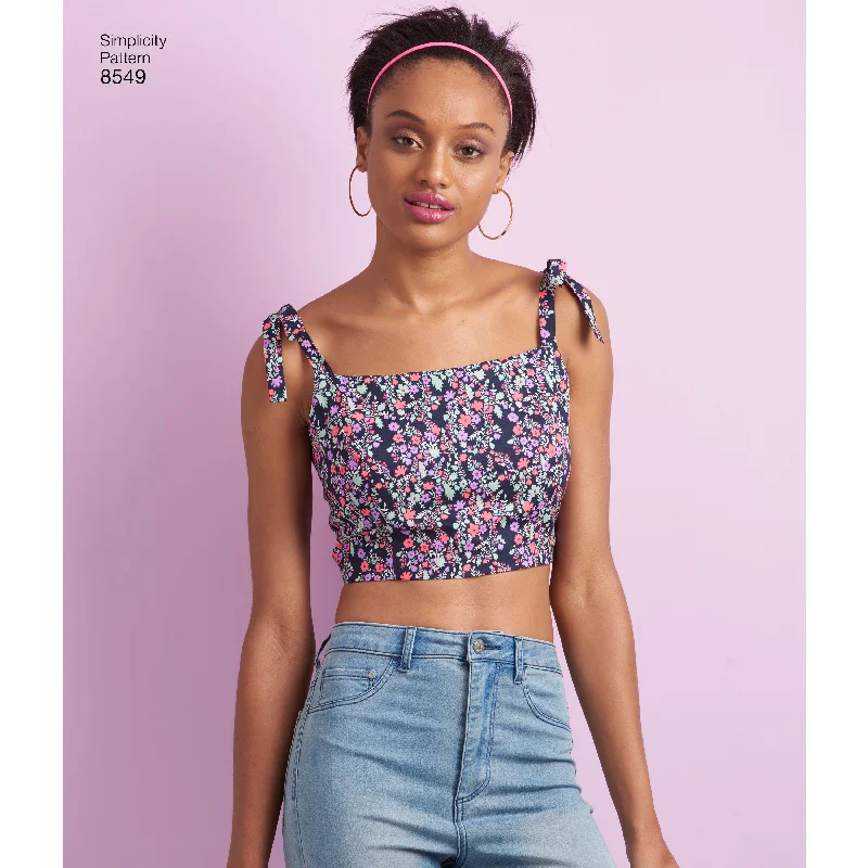 Simplicity Pattern 8549 knit or woven bra tops